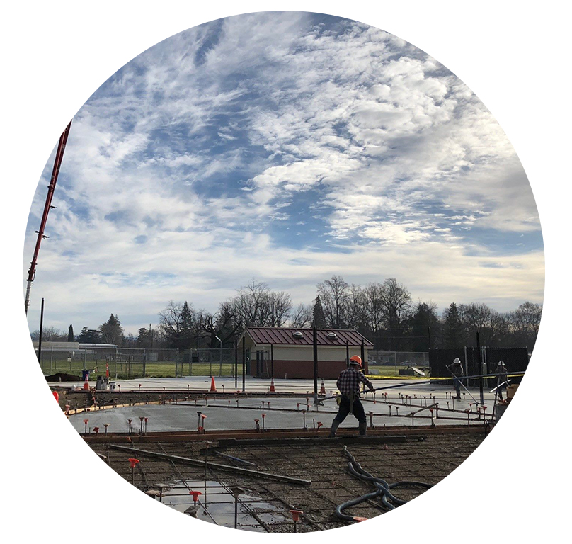 Photo of CHS Stadium during construction